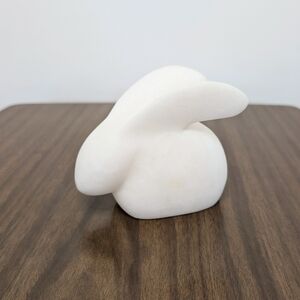 Minimalist Modern Style Solid White Marble Stone Bunny Rabbit Sculpture Figurine